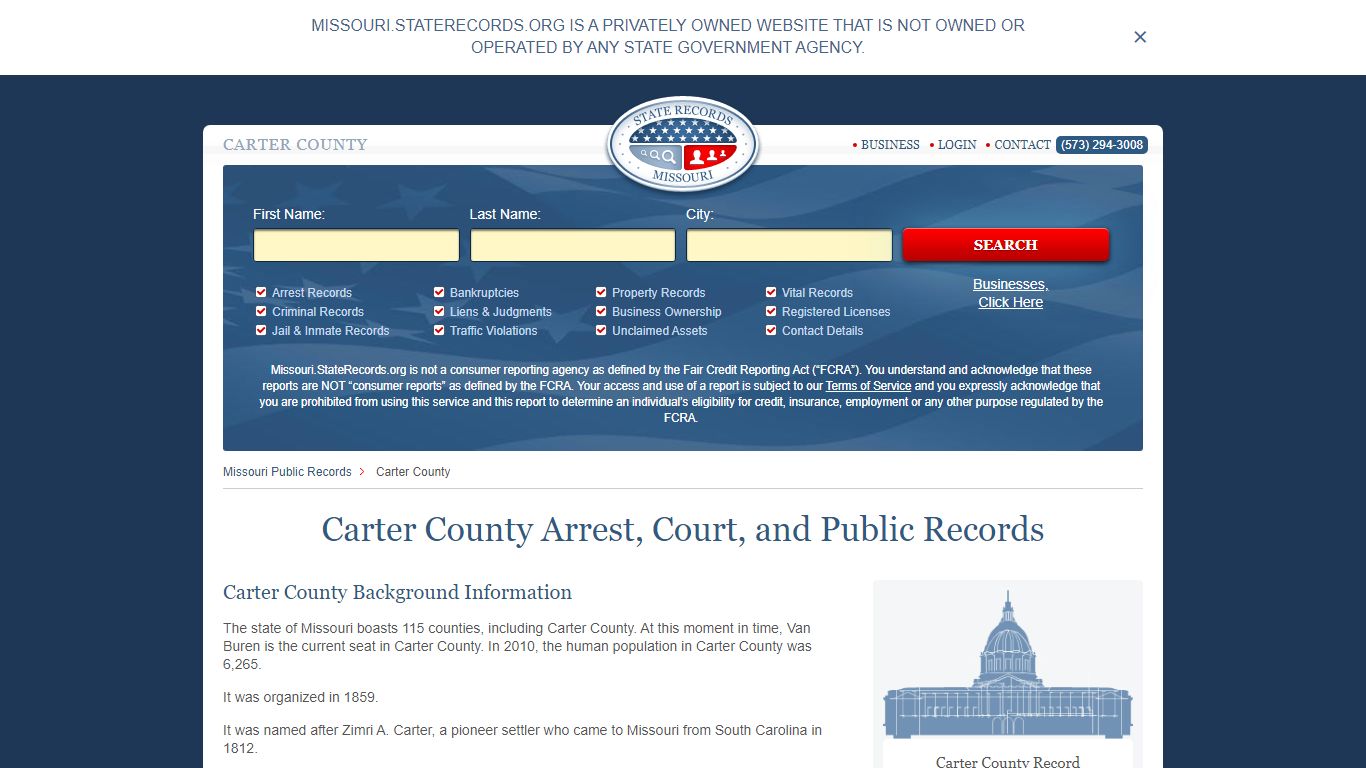 Carter County Arrest, Court, and Public Records