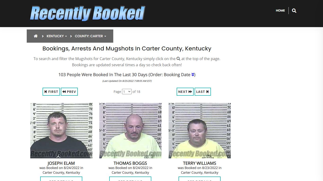 Recent bookings, Arrests, Mugshots in Carter County, Kentucky