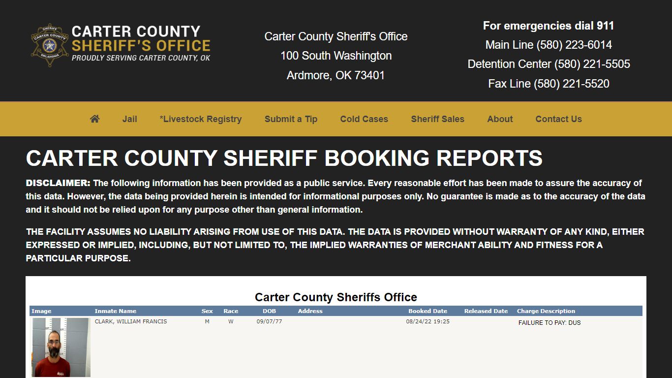 Inmate Search - Carter County Sheriff's Office